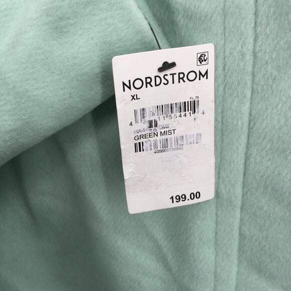 Halogen Atlantic-Pacific Double Breasted Wool Coat Jacket Solid Green SZ X-Large - Picture 7 of 11